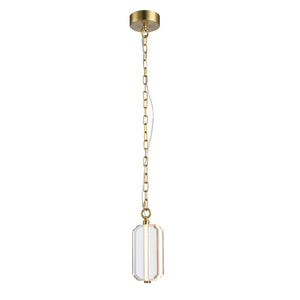 JS-SCH MAVRIK HANGING SINGLE BRASS+ CLEAR CRYSTAL Hanging Light