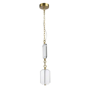 JS-SCH MAVRIK HANGING DOUBLE BRASS+ CLEAR CRYSTAL Hanging Light