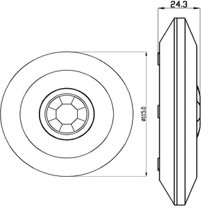 JS-OCT Esy Quard Surface Microwave Dimmable Day Night Occupancy Sensor with Remote OCTEQUD08C
