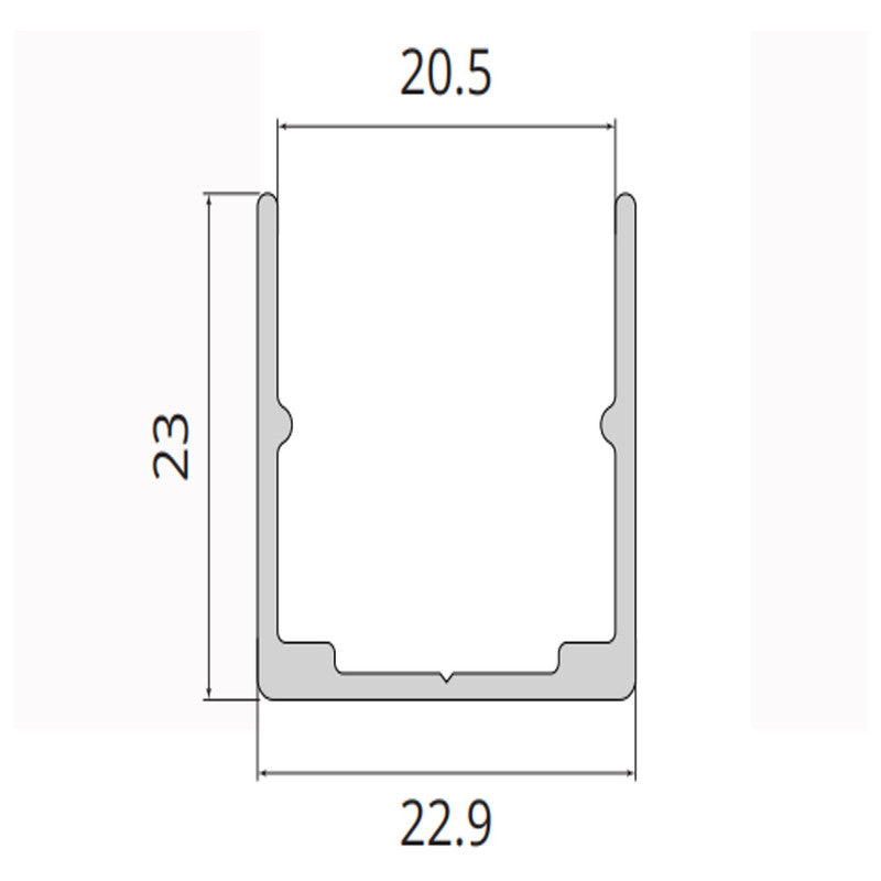JS-JAS Aluminium Mounting Channel for Flexible Linear Profiles CH-ALS-2020