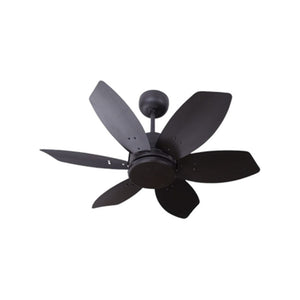 JS-LXR - LUX-V0003-Bk High Speed Modern Designer Fans Black Finish 6 Metal Blades White Finish Size 812mm 5 Years Warranty AC Motor
