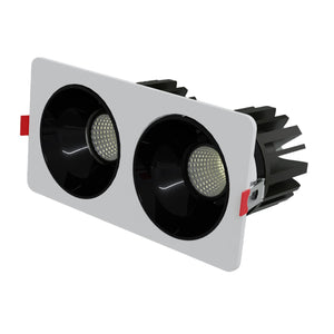 JS-TRL Dusky Double 18wx2 Rectangle In-Ceiling Tilt Colored Reflector Cob Downlight