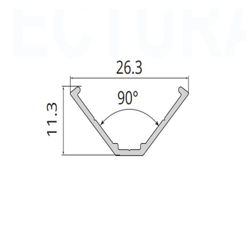JS-JAS Aluminium Mounting Channel for Flexible Linear Profiles CH-ALS-2211