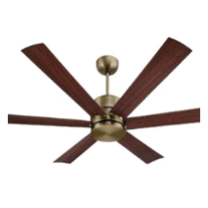 JS-LXR - LUX-V0035-As High Speed Wooden Designer Fans Antique Brass Finish 6 Metal Blades Wood Finish Size 1200mm 5 Years Warranty AC Motor
