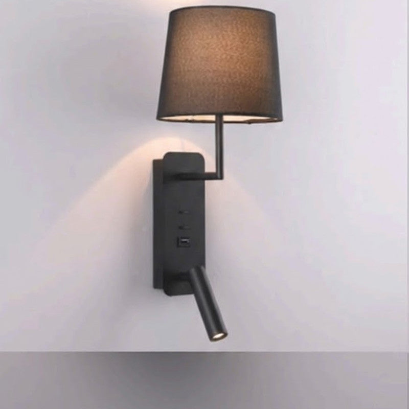 JS-SCH LAVA MATTBLACK _+ BLACK SHADE 3W Wall Light