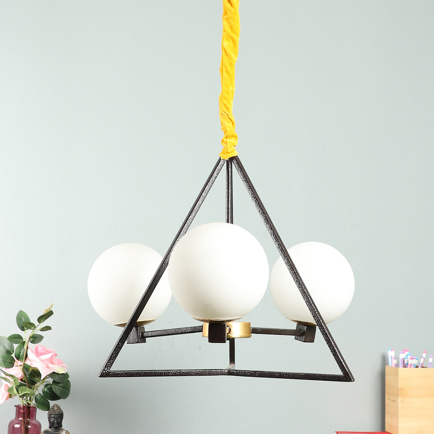 Gold Metal Hanging Light - TIKONA-HL-BK - Included Bulb