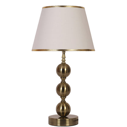 JS-VP T-23-TL Modern Table Lamp 1xE27 Mild Steel & Fabric Material Antique & White Finish