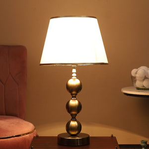 JS-VP T-23-TL Modern Table Lamp 1xE27 Mild Steel & Fabric Material Antique & White Finish