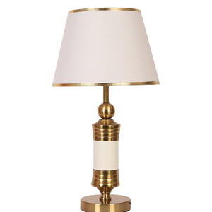 JS-VP T-38-TL Modern Table Lamp 1xE27 Mild Steel & Fabric Material Gold Bronze & White Finish