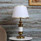 JS-VP T-38-TL Modern Table Lamp 1xE27 Mild Steel & Fabric Material Gold Bronze & White Finish