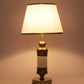 JS-VP T-38-TL Modern Table Lamp 1xE27 Mild Steel & Fabric Material Gold Bronze & White Finish