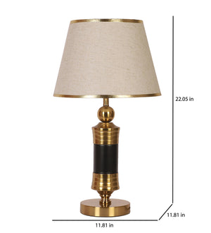 JS-VP T-40-TL Modern Table Lamp 1xE27 Mild Steel & Fabric Material Gold Bronze & Cream Finish