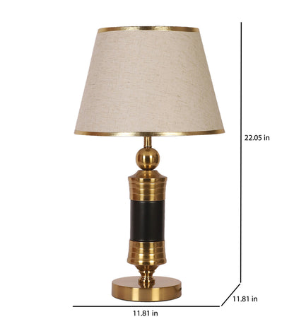 JS-VP T-40-TL Modern Table Lamp 1xE27 Mild Steel & Fabric Material Gold Bronze & Cream Finish
