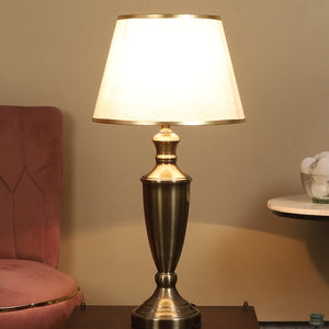 JS-VP T-43-TL Modern Table Lamp 1xE27 Mild Steel & Fabric Material Antique & Cream Finish