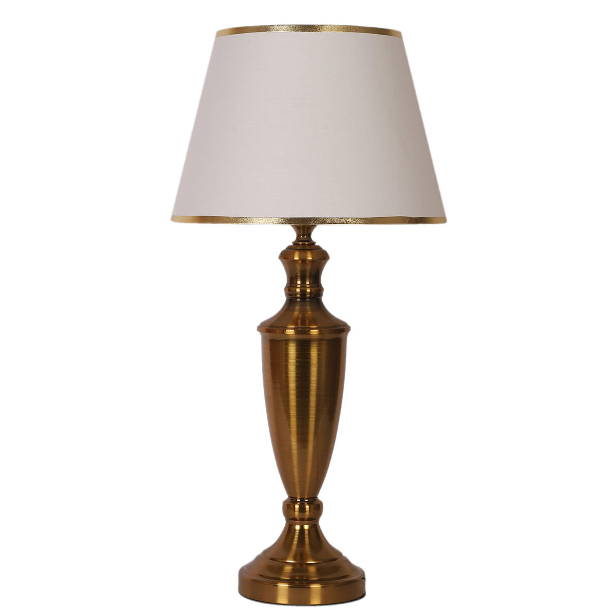 JS-VP T-45-TL Modern Table Lamp 1xE27 Mild Steel & Fabric Material Gold Bronze & White Finish