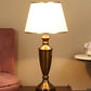 JS-VP T-45-TL Modern Table Lamp 1xE27 Mild Steel & Fabric Material Gold Bronze & White Finish