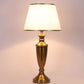 JS-VP T-45-TL Modern Table Lamp 1xE27 Mild Steel & Fabric Material Gold Bronze & White Finish