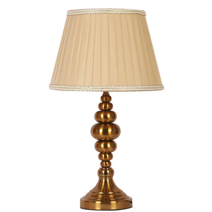 JS-VP T-44-TL Modern Table Lamp 1xE27 Mild Steel & Fabric Material Gold Bronze & brown Finish
