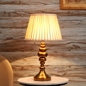 JS-VP T-44-TL Modern Table Lamp 1xE27 Mild Steel & Fabric Material Gold Bronze & brown Finish
