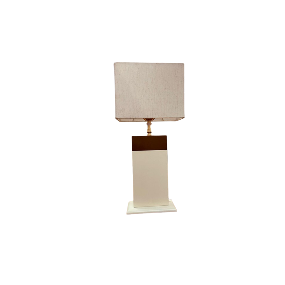 JS-VP T-48-TL Modern Table Lamp 1xE27 Mild Steel & Fabric Material White & Cream Finish