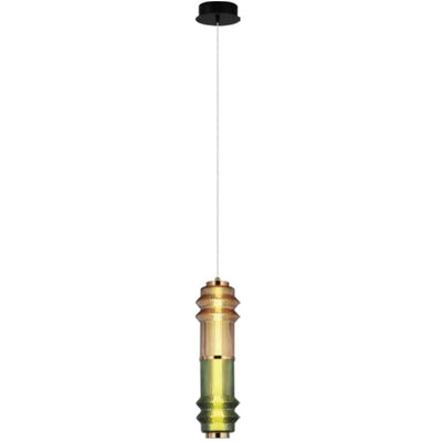 JS-SBL ER-10-315 Brass & Coffee & Green Modern Hanging Lights