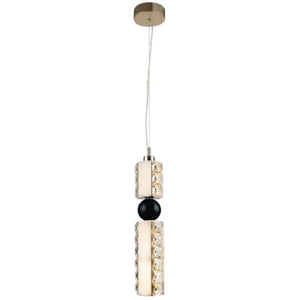 JS-SBL PS-10-273 Crystal & White Marble & Black Marble Modern Hanging Lights