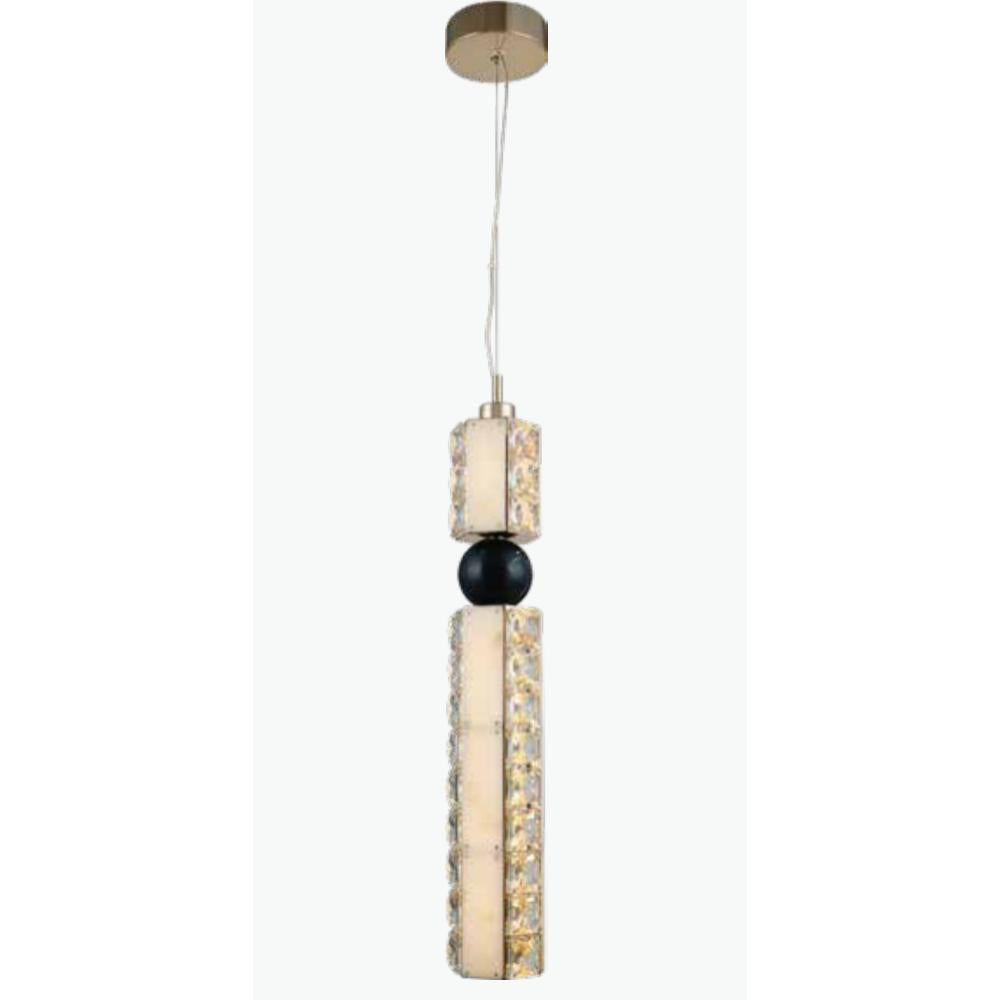 JS-SBL PS-10-274 Crystal & White Marble & Black Marble Modern Hanging Lights