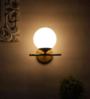 Sparlix Gold Iron Wall Light  | E27 holder | Included Bulb | Eliante by Jainsons Lights