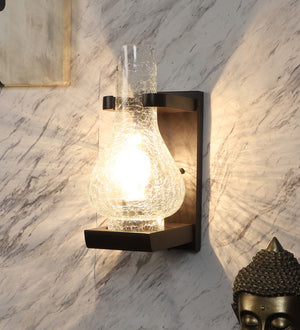 Lampo Brown Wood Wall Light  | E27 holder | Included Bulb | Eliante by Jainsons Lights