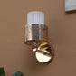JS-VP S-416-1W Modern Wall Lights 1xE27 Mild Steel & Glass Material Gold & White Finish