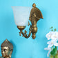 JS-VP S-441-1W Modern Wall Lights 1xE27 Aluminium Die Cast & Glass Material Antique Gold & White Finish