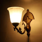 JS-VP S-441-1W Modern Wall Lights 1xE27 Aluminium Die Cast & Glass Material Antique Gold & White Finish