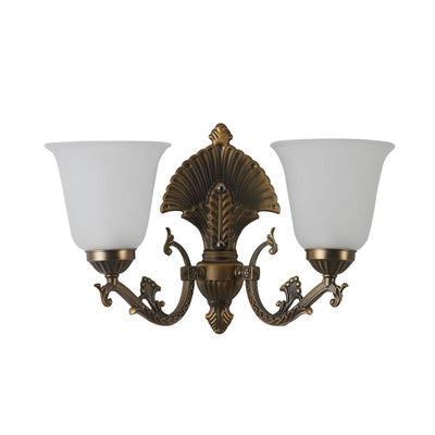 JS-VP S-441-2W Modern Wall Lights 1xE27 Aluminium Die Cast & Glass Material Antique Gold & White Finish