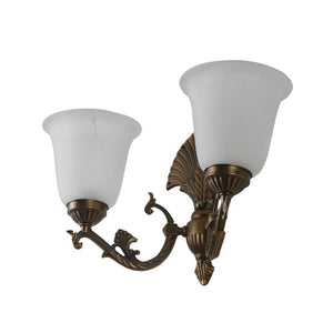 JS-VP S-441-2W Modern Wall Lights 1xE27 Aluminium Die Cast & Glass Material Antique Gold & White Finish