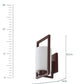 JS-VP S-404-1W Modern Wall Lights 1xE27 Mild Steel & Glass Material Dark Wood & White Finish