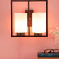 JS-VP S-404-2W Modern Wall Lights 2xE27 Mild Steel & Glass Material Dark Wood & White Finish