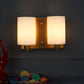 JS-VP S-430-2W Modern Wall Lights 2xE27 Mild Steel & Glass Material Antique Gold & White Finish
