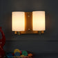 JS-VP S-430-2W Modern Wall Lights 2xE27 Mild Steel & Glass Material Antique Gold & White Finish