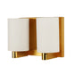 JS-VP S-430-2W Modern Wall Lights 2xE27 Mild Steel & Glass Material Antique Gold & White Finish