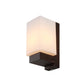 JS-VP S-418-1W Wooden Wall Lights 1xE27 Wood, Glass & 0.7 Material Brown Dark & White Finish