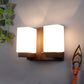JS-VP S-418-2W Wooden Wall Lights 2xE27 Wood, Glass & 1.41 Material Brown Dark & White Finish