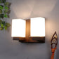 JS-VP S-418-2W Wooden Wall Lights 2xE27 Wood, Glass & 1.41 Material Brown Dark & White Finish