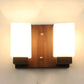 JS-VP S-418-2W Wooden Wall Lights 2xE27 Wood, Glass & 1.41 Material Brown Dark & White Finish