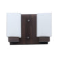 JS-VP S-418-2W Wooden Wall Lights 2xE27 Wood, Glass & 1.41 Material Brown Dark & White Finish