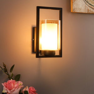 JS-VP S-403-1W Modern Wall Lights 1xE27 Mild Steel & Glass Material Brown & Champaign Finish