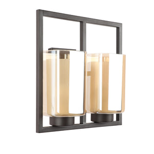 JS-VP S-403-2W Modern Wall Lights 2xE27 Mild Steel & Glass Material Brown & Champaign Finish