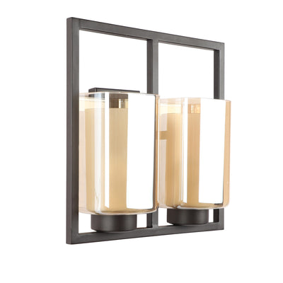 JS-VP S-403-2W Modern Wall Lights 2xE27 Mild Steel & Glass Material Brown & Champaign Finish