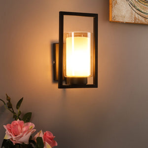 JS-VP S-402-1W Modern Wall Lights 1xE27 Mild Steel & Glass Material Brown & Champaign Finish