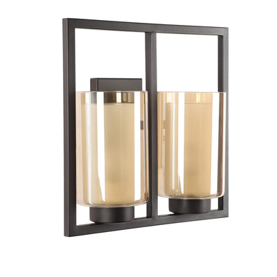 JS-VP S-402-2W Modern Wall Lights 2xE27 Mild Steel & Glass Material Brown & Champaign Finish