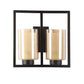 JS-VP S-402-2W Modern Wall Lights 2xE27 Mild Steel & Glass Material Brown & Champaign Finish